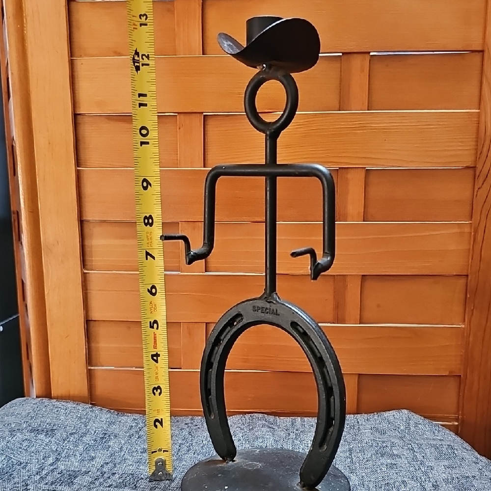 Black Metal Cowboy Figurine